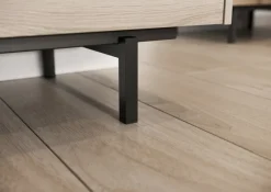 Vitrinenschrank EMMA 84 x 206 cm Castello-Eiche-Dekor beige/schwarz