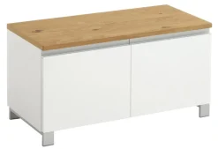 VOSS Garderobenbank SALEA 84 x 45 cm Lack weiß/Balkeneiche