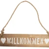 Wanddeko Schild WILLKOMMEN 40 cm Holz