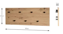 Wandgarderobe 80 x 30 cm Eiche-Dekor/schwarz
