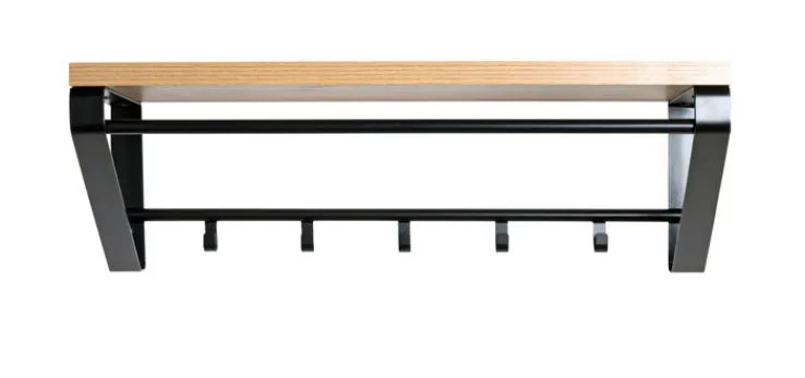 Wandgarderobe 70 x 23 cm Schwarz/ Eiche