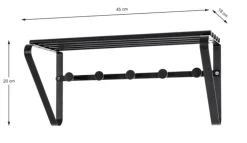 Wandgarderobe 45 x 20 cm Schwarz