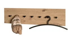 Wandgarderobe PARMA 7 Eiche-Dekor/schwarz 80 x 20 cm