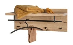 Wandgarderobe PARMA5 Eiche-Dekor/schwarz 75 x 30 cm