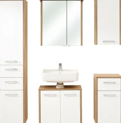 Wandschrank 40 x 72 cm braun/weiß