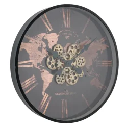 Wanduhr analog RODAS Eisen/Glas/MDF 57 cm braun/schwarz