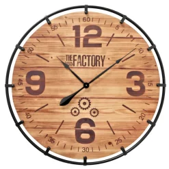 Wanduhr PERRIN 79 cm Holzoptik braun