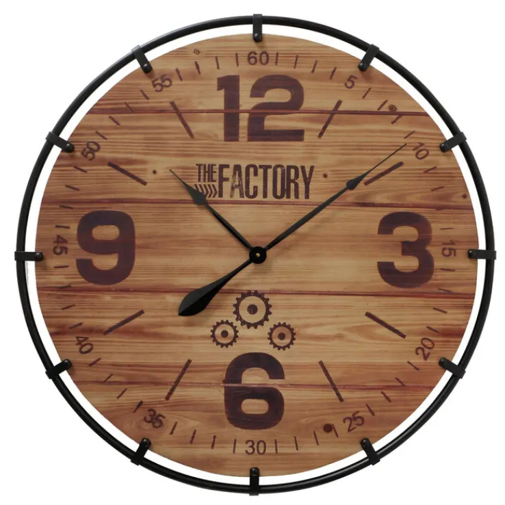 Wanduhr PERRIN 79 cm Holzoptik braun