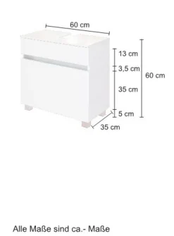 Waschbeckenunterschrank BAABE 60 x 55 cm Weiß matt