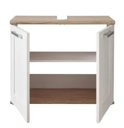 QUARTIER Waschbeckenunterschrank CASA 80 x 66 cm braun/ weiß