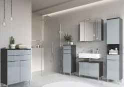 Waschbeckenunterschrank CORUS Graphit/ silbergrau