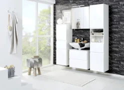 Waschbeckenunterschrank CARDIFF 60 x 53 cm Weiß Hochglanz