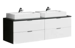 QUARTIER Waschbeckenunterschrank CONCEPT ONE 120 x 48 cm Graphitgrau/ HG weiß