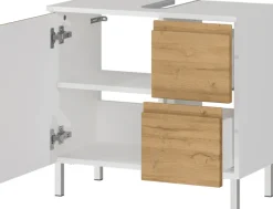 Waschbeckenunterschrank SOPHIE 60x56x34 weiß/Grandson-Eiche Nb.