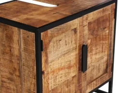 Waschbeckenunterschrank 67 x 62 cm Mangoholz natur/schwarz