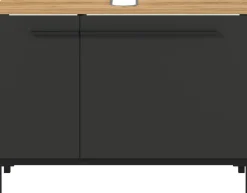 Waschbeckenunterschrank YONKERS 80 x 59 cm Graphit/ Navarra Eiche