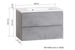 Waschtisch GENT weiß/braun 80cm