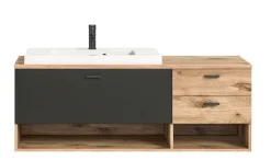 Waschtisch GRADO 138 x 51 cm Eiche/ Grau