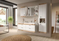 Waschtisch LAREDO 132 x 50 cm Weiß/ Eiche