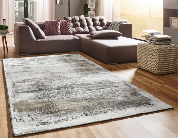 Webteppich MODENA 80 x 150 cm grau/gold