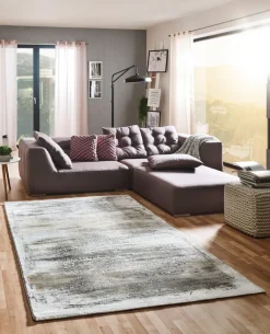 Webteppich MODENA 80 x 150 cm grau/gold