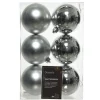Weihnachten Weihnachtskugel Mix 6tlg. bruchfest 8 cm Silberfarbig