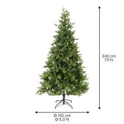 Weihnachtsbaum Kunststoff Metall 240 x 152 x 152 cm Grün/Schwarz