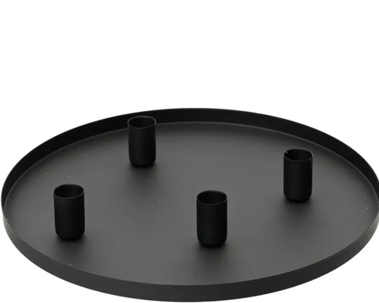 Weihnachtsdeko Kerzenhalter Eisen 30 cm matt-schwarz