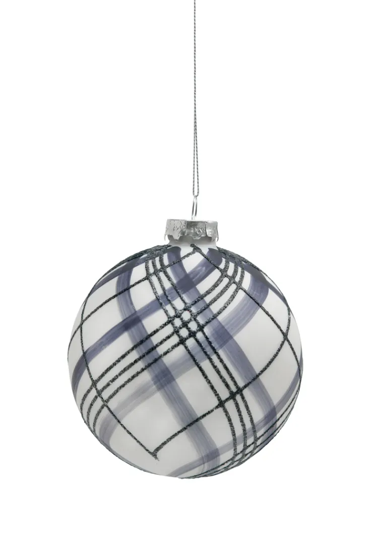 Weihnachtskugel BLACK FOREST Glas Ø 10 cm Grau/Schwarz/Weiß