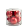 Weihnachtskugel 6er Box Glas Ø 8 cm matt/hochglanz Rot