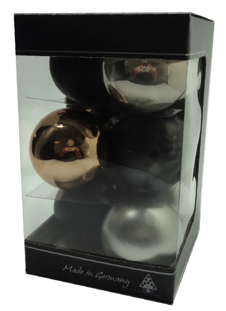 Weihnachtskugel Set 9-tlg. 6 cm mehrfarbig modern