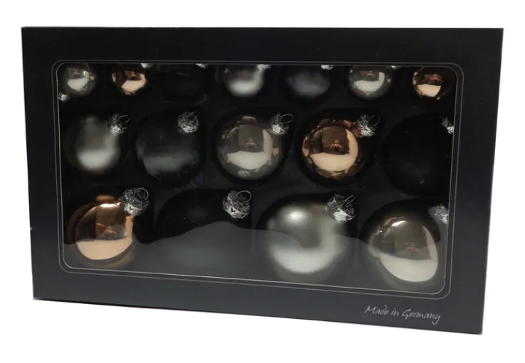 Weihnachtskugel Set 16-tlg. 4, 6, 8 cm mehrfarbig modern