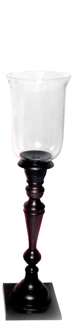 Windlicht auf Fuß FOSTER 68 cm schwarz