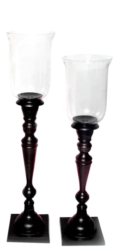 Windlicht auf Fuß FOSTER 68 cm schwarz