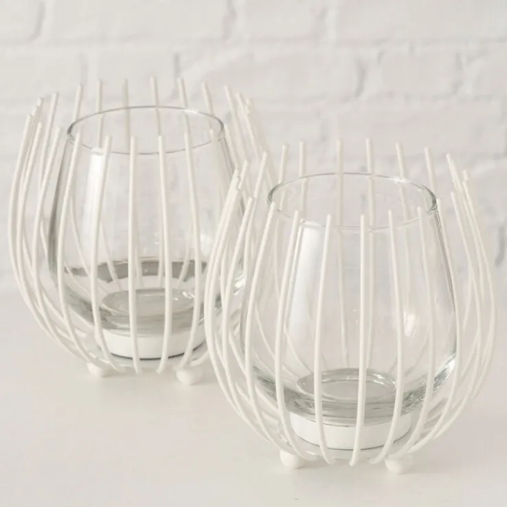 Windlicht Set LAVAL 4-teilig weiß