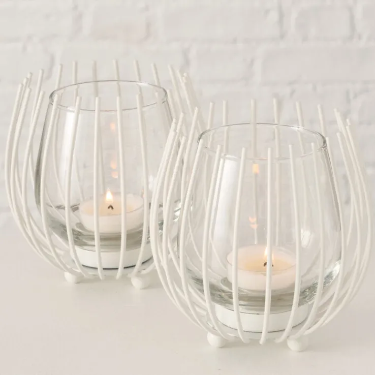 Windlicht Set LAVAL 4-teilig weiß