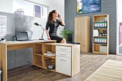 Winkelschreibtisch LONDON 139 x 136 cm Sonoma Eiche braun