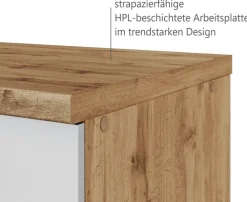 Winkelzeile ODENSE 210 x 270 cm Wotan-Eiche Dekor/ Weiß