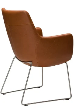 WK WOHNEN WK-WOHNEN Armlehnstuhl Lederbezug braun