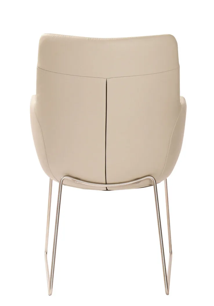 WK WOHNEN WK-WOHNEN Armlehnstuhl Lederbezug weiß