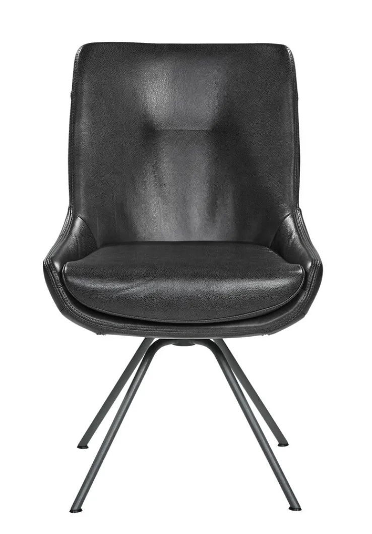 WK WOHNEN WK-WOHNEN Stuhl Lederbezug schwarz