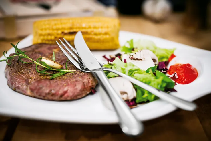 WMF Besteckset Steak 12-teilig Holz /Edelstahl silberfarbig