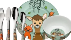 WMF Kindergeschirr-Set FOREST FRIENDS 6-teilig Porzellan/Edelstahl