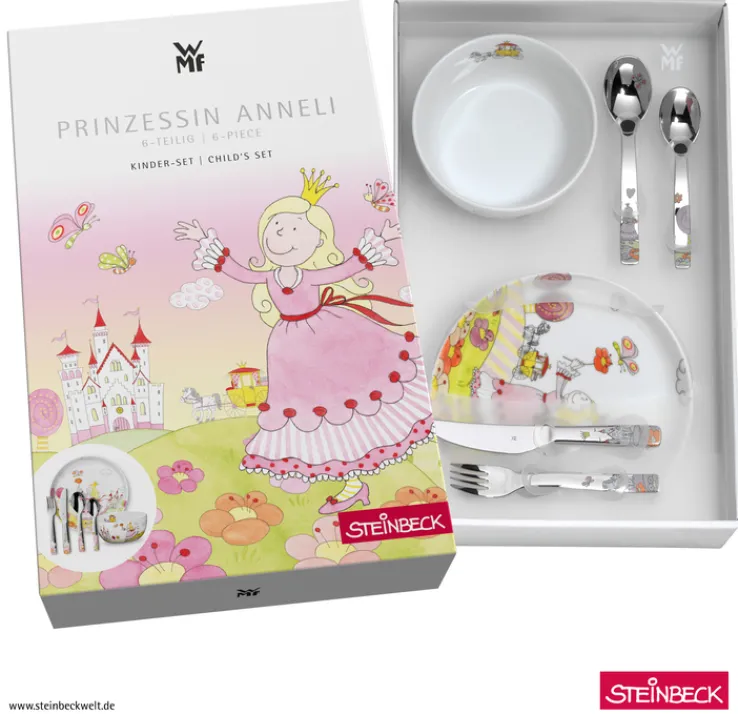 WMF Kindergeschirr-Set PRINZESSIN ANNELI 6-teilig Porzellan/Edelstahl