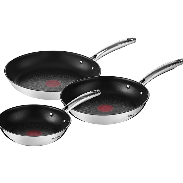 WMF Pfannenset DUETTO Edelstahl 3-tlg. 20/24/28 cm Silberfarbig/Schwarz