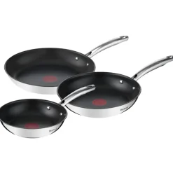 WMF Pfannenset DUETTO Edelstahl 3-tlg. 20/24/28 cm Silberfarbig/Schwarz