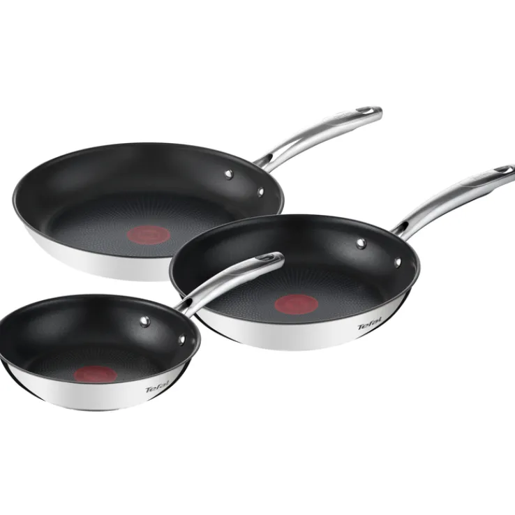 WMF Pfannenset DUETTO Edelstahl 3-tlg. 20/24/28 cm Silberfarbig/Schwarz