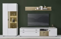 Wohnkombi HUDSON 3-teilig 285x180 cm weiß/braun