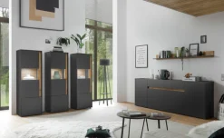 Wohnkombi 17 CITY 3-teilig 190 x 155 cm Anthrazit/Wotan Eiche Dekor