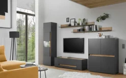 Wohnkombi 20 CITY 5-teilig 350 x 197 cm Anthrazit/Wotan Eiche Dekor